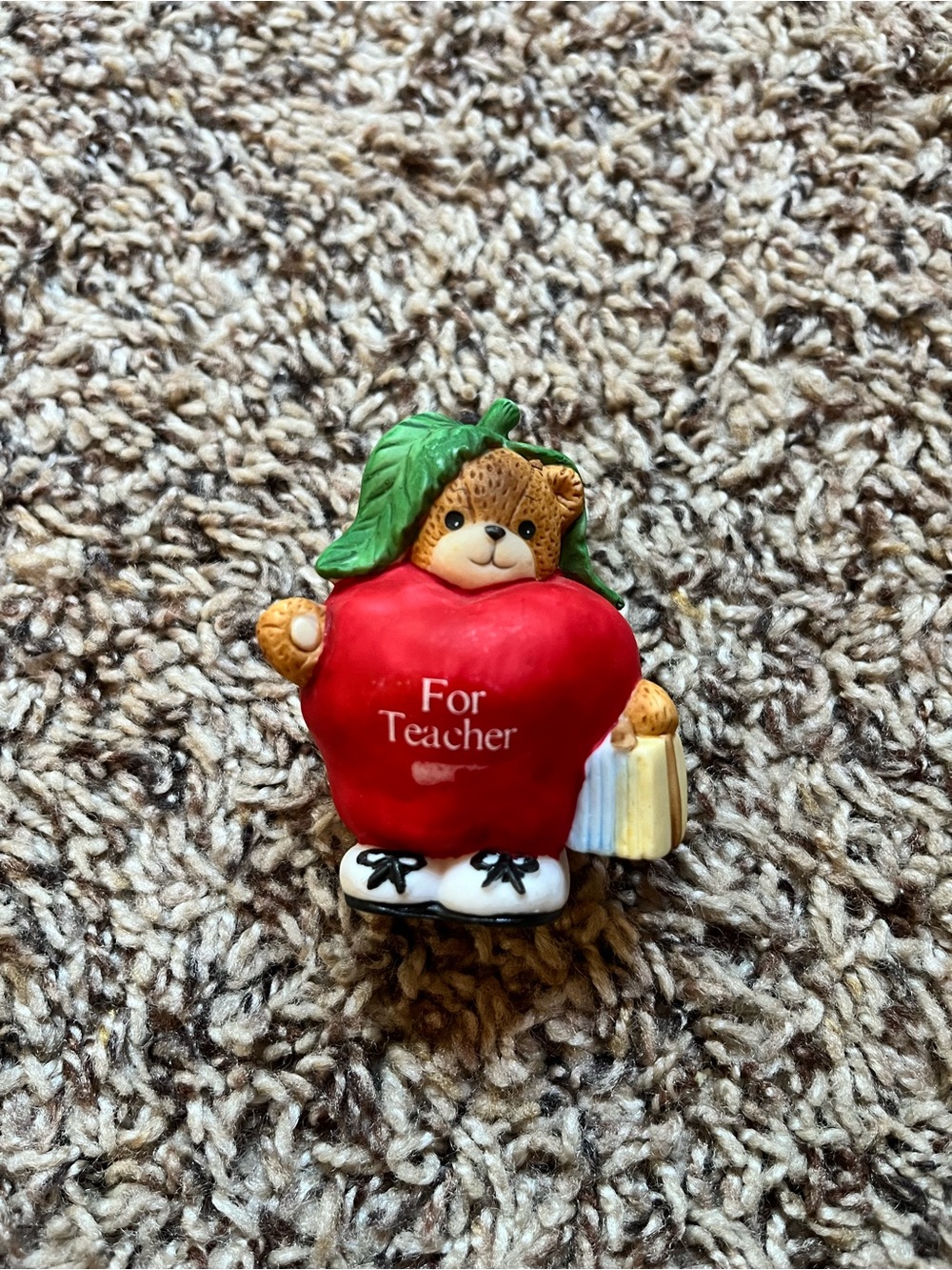 Lucy and Me Lucy Bear Apple for Teacher Figurine